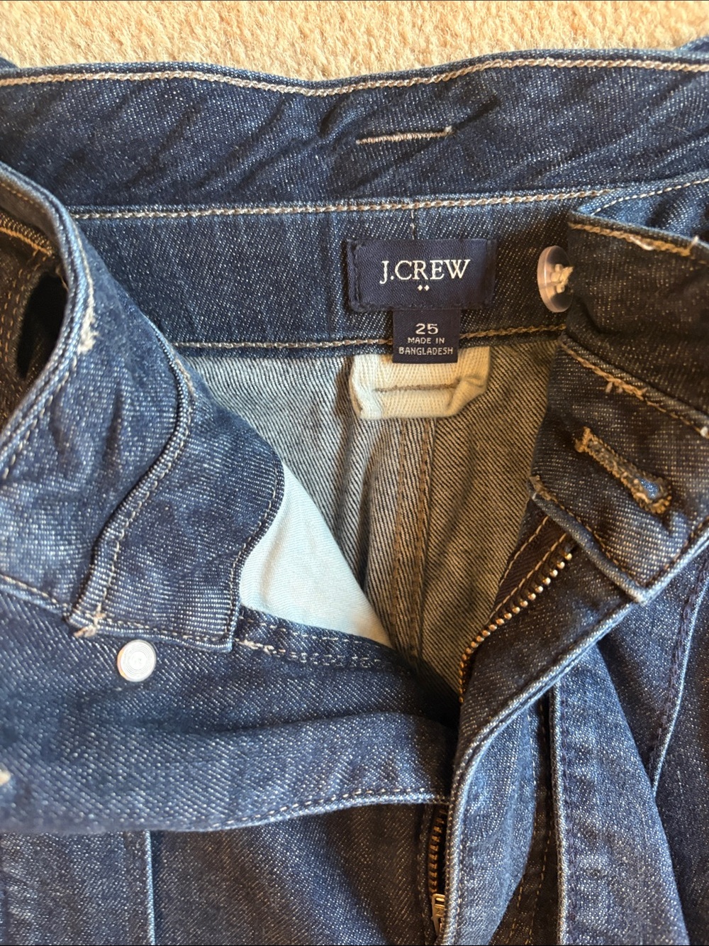 J. Crew Factory Paperbag Wide-Leg High-Rise Tie-Waist Jeans - Picture 3 of 4